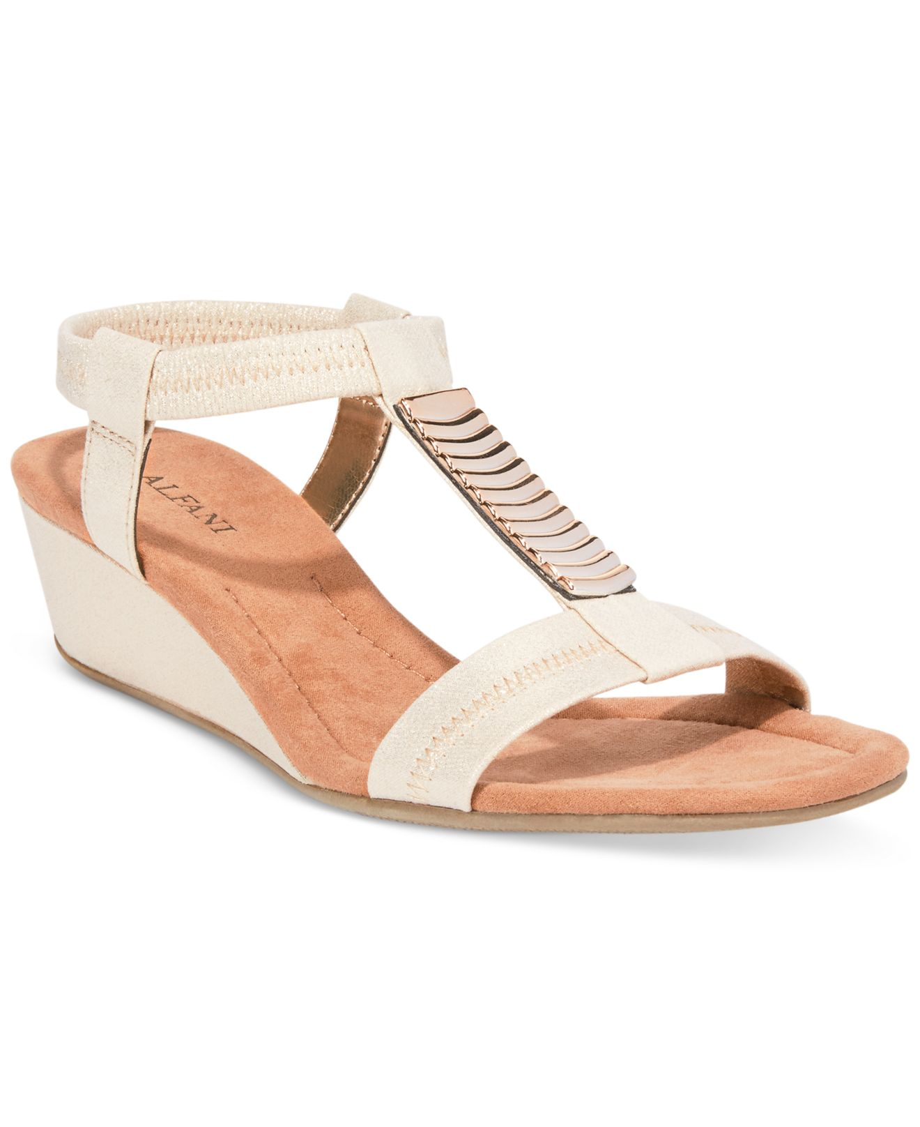 Lyst Alfani Vacay Wedge Sandals in Metallic
